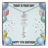 Load image into Gallery viewer, 11th Birthday Necklace for Women, Personalized Birth Flower Necklace, Birth Flower Name Necklace, Personalized Birthday Gifts for Best Friend
