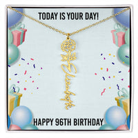 Load image into Gallery viewer, 96th Birthday Necklace for Women, Personalized Birth Flower Necklace, Birth Flower Name Necklace, Personalized Birthday Gifts for Best Friend
