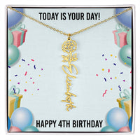 Load image into Gallery viewer, 4th Birthday Necklace for Women, Personalized Birth Flower Necklace, Birth Flower Name Necklace, Personalized Birthday Gifts for Best Friend
