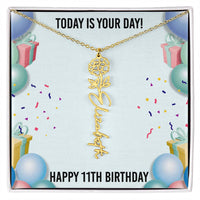 Load image into Gallery viewer, 11th Birthday Necklace for Women, Personalized Birth Flower Necklace, Birth Flower Name Necklace, Personalized Birthday Gifts for Best Friend

