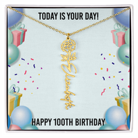 Load image into Gallery viewer, 100th Birthday Necklace for Women, Personalized Birth Flower Necklace, Birth Flower Name Necklace, Personalized Birthday Gifts for Best Friend
