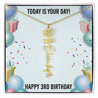 Load image into Gallery viewer, 3rd Birthday Necklace for Women, Personalized Birth Flower Necklace, Birth Flower Name Necklace, Personalized Birthday Gifts for Best Friend
