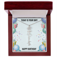 Load image into Gallery viewer, Happy Birthday Necklace for Women, Personalized Birth Flower Necklace, Birth Flower Name Necklace, Personalized Birthday Gifts for Best Friend

