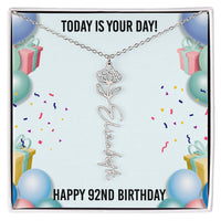Load image into Gallery viewer, 92nd Birthday Necklace for Women, Personalized Birth Flower Necklace, Birth Flower Name Necklace, Personalized Birthday Gifts for Best Friend
