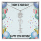 12th Birthday Necklace for Women, Personalized Birth Flower Necklace, Birth Flower Name Necklace, Personalized Birthday Gifts for Best Friend