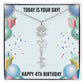 4th Birthday Necklace for Women, Personalized Birth Flower Necklace, Birth Flower Name Necklace, Personalized Birthday Gifts for Best Friend