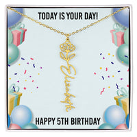 Load image into Gallery viewer, 5th Birthday Necklace for Women, Personalized Birth Flower Necklace, Birth Flower Name Necklace, Personalized Birthday Gifts for Best Friend
