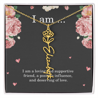 Load image into Gallery viewer, Personalized Birth Flower Necklace for Friend, Custom Name Jewelry - Best Friend Birthday Gift
