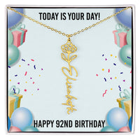 Load image into Gallery viewer, 92nd Birthday Necklace for Women, Personalized Birth Flower Necklace, Birth Flower Name Necklace, Personalized Birthday Gifts for Best Friend
