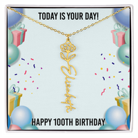 Load image into Gallery viewer, 100th Birthday Necklace for Women, Personalized Birth Flower Necklace, Birth Flower Name Necklace, Personalized Birthday Gifts for Best Friend
