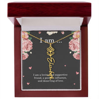 Load image into Gallery viewer, Personalized Birth Flower Necklace for Friend, Custom Name Jewelry - Best Friend Birthday Gift
