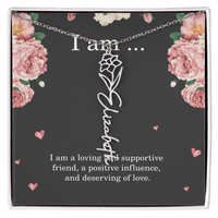 Load image into Gallery viewer, Personalized Birth Flower Necklace for Friend, Custom Name Jewelry - Best Friend Birthday Gift
