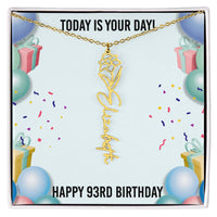 Load image into Gallery viewer, 93rd Birthday Necklace for Women, Personalized Birth Flower Necklace, Birth Flower Name Necklace, Personalized Birthday Gifts for Best Friend
