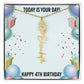 4th Birthday Necklace for Women, Personalized Birth Flower Necklace, Birth Flower Name Necklace, Personalized Birthday Gifts for Best Friend