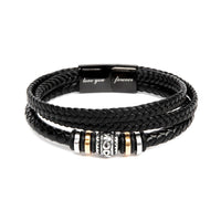 Load image into Gallery viewer, To My Lover Gift - Men's Leather and Stainless Steel Bracelet - Valentine's Day Gift for Him, Anniversary Gift for Husband
