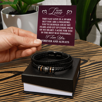 Load image into Gallery viewer, To My Lover Gift - Men's Leather and Stainless Steel Bracelet - Valentine's Day Gift for Him, Anniversary Gift for Husband
