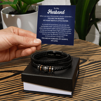 Load image into Gallery viewer, To My Husband Bracelet with Box, Meaningful Braided Leather Jewelry Gift
