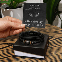 Load image into Gallery viewer, Father and Son Bracelet A Link Tied by Angel's Hands Inspirational Gifts for Father's Day Birthday Christmas Gifts for Son Dad ShineOn Fulfillment

