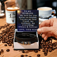 Load image into Gallery viewer, Husband Christmas Gift from Wife Husband Bracelet My Love For You Knows No Bounds Husband Valentine's Day Gift ShineOn Fulfillment

