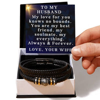 Load image into Gallery viewer, Husband Christmas Gift from Wife Husband Bracelet My Love For You Knows No Bounds Husband Valentine's Day Gift ShineOn Fulfillment
