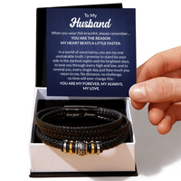 Load image into Gallery viewer, Braided leather husband bracelet with gift box and card
