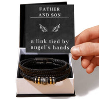 Load image into Gallery viewer, Father and Son Bracelet A Link Tied by Angel's Hands Inspirational Gifts for Father's Day Birthday Christmas Gifts for Son Dad ShineOn Fulfillment
