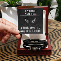 Load image into Gallery viewer, Father and Son Bracelet A Link Tied by Angel's Hands Inspirational Gifts for Father's Day Birthday Christmas Gifts for Son Dad ShineOn Fulfillment
