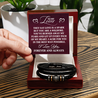 Load image into Gallery viewer, To My Lover Gift - Men's Leather and Stainless Steel Bracelet - Valentine's Day Gift for Him, Anniversary Gift for Husband
