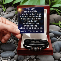 Load image into Gallery viewer, Husband Christmas Gift from Wife Husband Bracelet My Love For You Knows No Bounds Husband Valentine's Day Gift ShineOn Fulfillment

