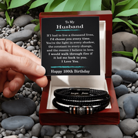 Load image into Gallery viewer, 100th Birthday Gift for Husband - Bracelet for Husband from Wife -100th Birthday Gift Ideas for Men
