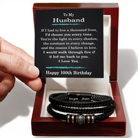 Load image into Gallery viewer, 100th Birthday Gift for Husband - Bracelet for Husband from Wife -100th Birthday Gift Ideas for Men
