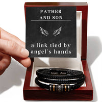 Load image into Gallery viewer, Father and Son Bracelet A Link Tied by Angel's Hands Inspirational Gifts for Father's Day Birthday Christmas Gifts for Son Dad ShineOn Fulfillment
