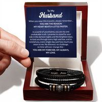Load image into Gallery viewer, To My Husband Bracelet with Box, Meaningful Braided Leather Jewelry Gift
