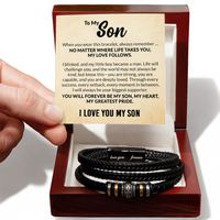 Load image into Gallery viewer, Son Christmas Gifts from Mom - to My Son Bracelet from Mom and Dad - to My Son Bracelet from Dad with Box
