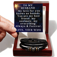 Load image into Gallery viewer, Husband Christmas Gift from Wife Husband Bracelet My Love For You Knows No Bounds Husband Valentine's Day Gift ShineOn Fulfillment
