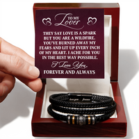 Load image into Gallery viewer, To My Lover Gift - Men's Leather and Stainless Steel Bracelet - Valentine's Day Gift for Him, Anniversary Gift for Husband

