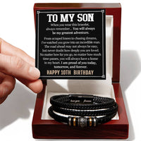 Load image into Gallery viewer, 10th Birthday Gift for Son, Happy 10th  Birthday Bracelet for Son
