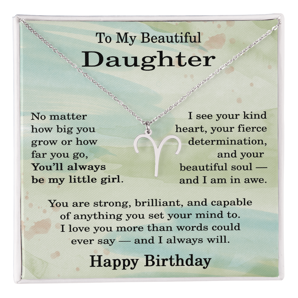 Birthday Gifts for Daughter, Zodiac Necklace for Daughter Birthday, Birthday Gifts Ideas for Daughter, To My Daughter Birthday Necklace