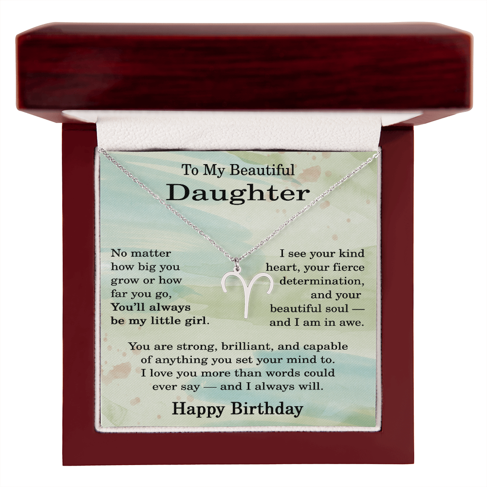 Birthday Gifts for Daughter, Zodiac Necklace for Daughter Birthday, Birthday Gifts Ideas for Daughter, To My Daughter Birthday Necklace