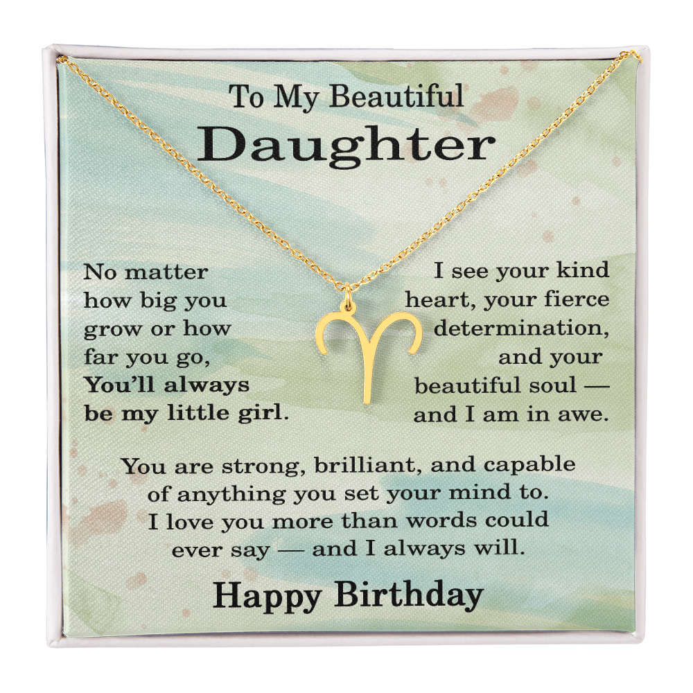 Birthday Gifts for Daughter, Zodiac Necklace for Daughter Birthday, Birthday Gifts Ideas for Daughter, To My Daughter Birthday Necklace