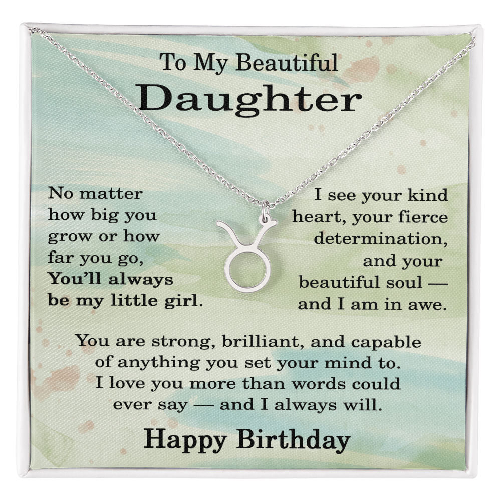 Birthday Gifts for Daughter, Zodiac Necklace for Daughter Birthday, Birthday Gifts Ideas for Daughter, To My Daughter Birthday Necklace