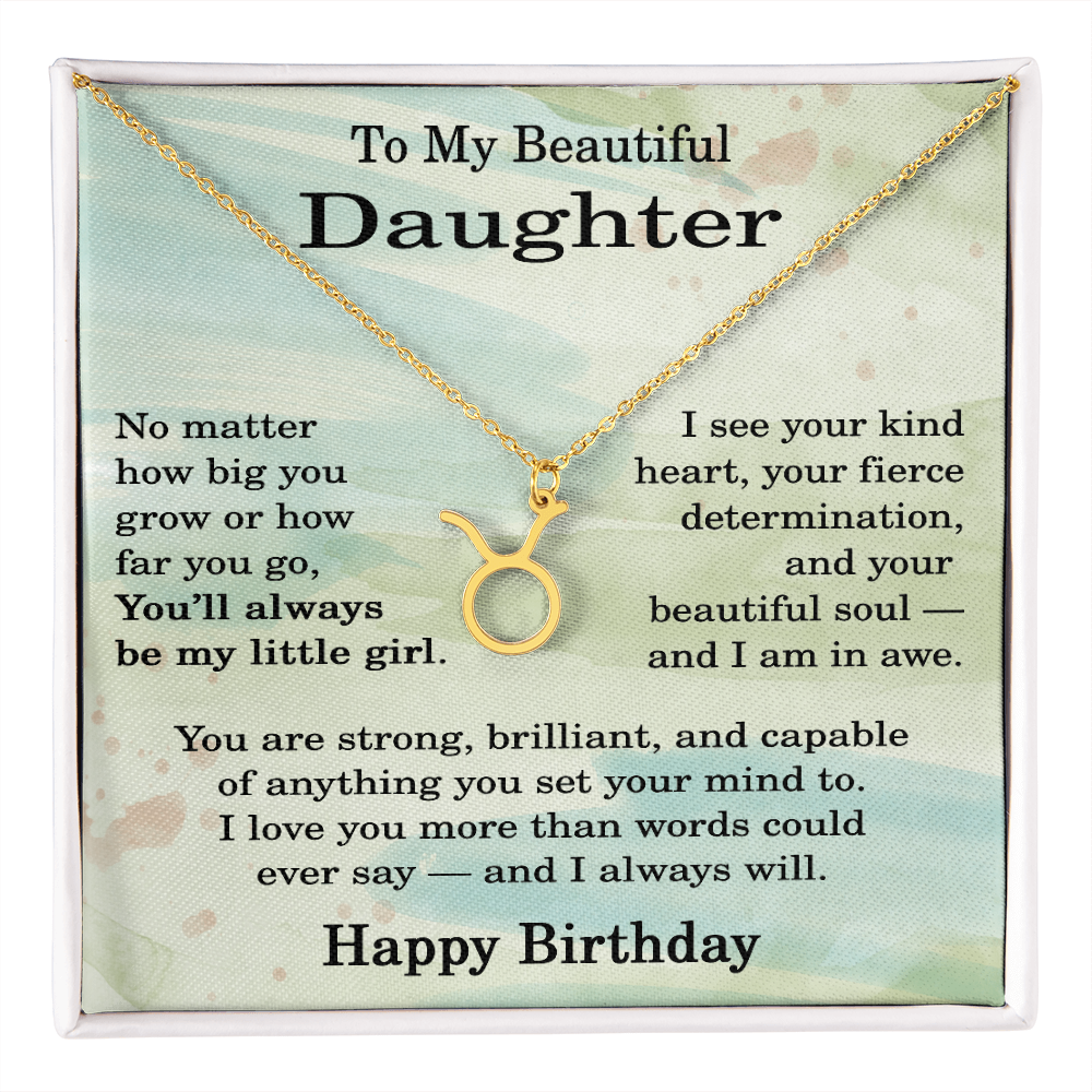 Birthday Gifts for Daughter, Zodiac Necklace for Daughter Birthday, Birthday Gifts Ideas for Daughter, To My Daughter Birthday Necklace