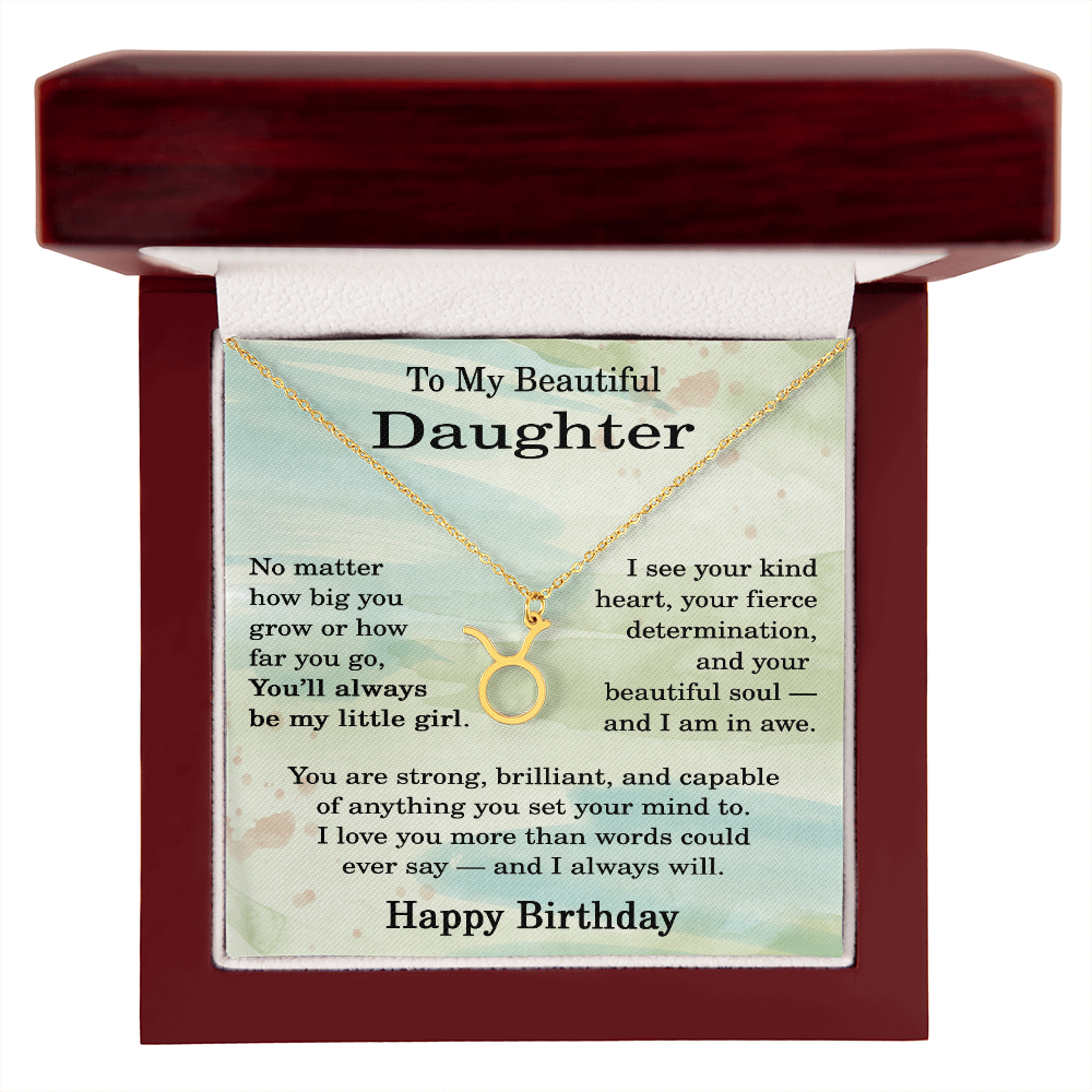 Birthday Gifts for Daughter, Zodiac Necklace for Daughter Birthday, Birthday Gifts Ideas for Daughter, To My Daughter Birthday Necklace