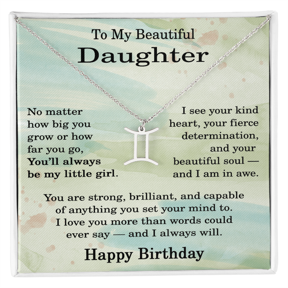 Birthday Gifts for Daughter, Zodiac Necklace for Daughter Birthday, Birthday Gifts Ideas for Daughter, To My Daughter Birthday Necklace