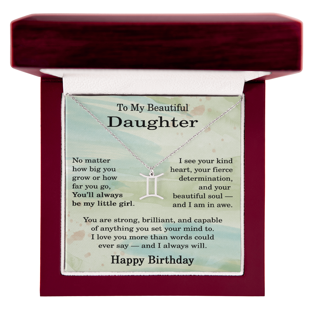 Birthday Gifts for Daughter, Zodiac Necklace for Daughter Birthday, Birthday Gifts Ideas for Daughter, To My Daughter Birthday Necklace