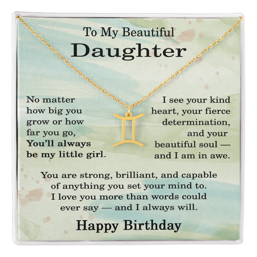 Birthday Gifts for Daughter, Zodiac Necklace for Daughter Birthday, Birthday Gifts Ideas for Daughter, To My Daughter Birthday Necklace