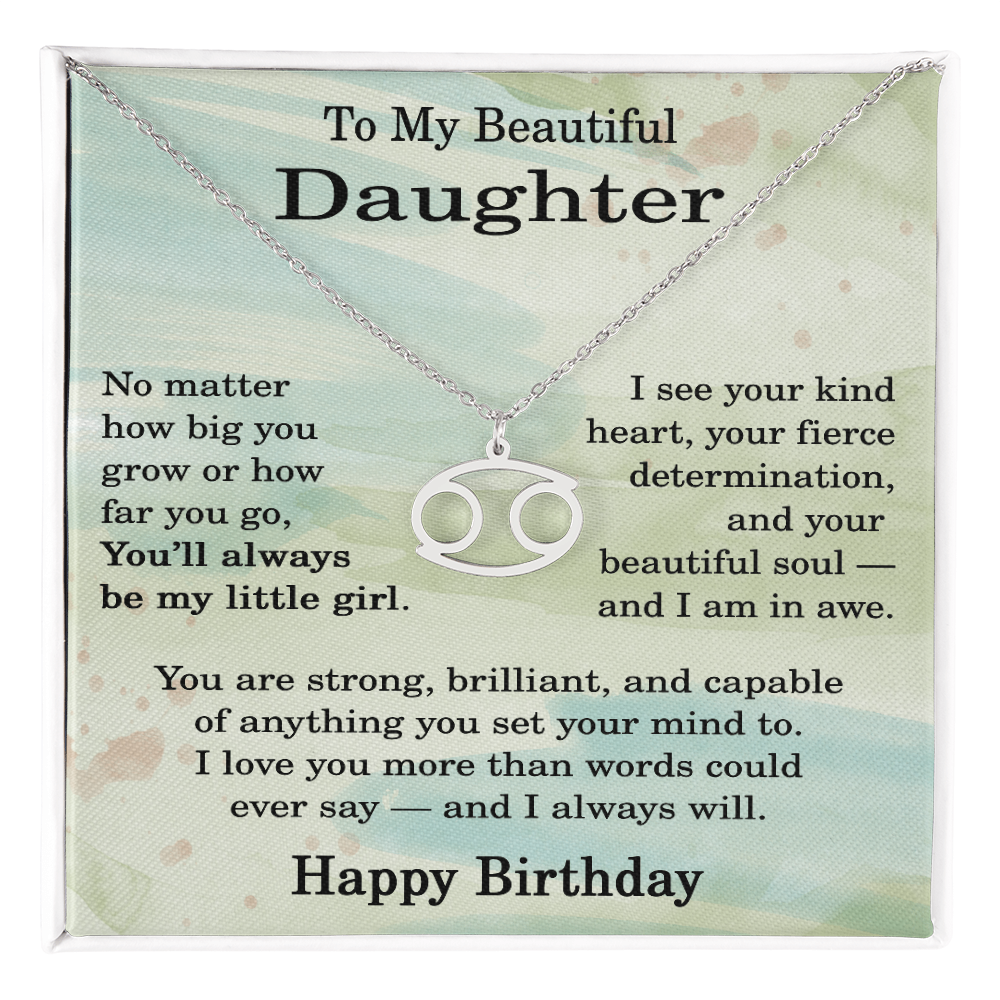 Birthday Gifts for Daughter, Zodiac Necklace for Daughter Birthday, Birthday Gifts Ideas for Daughter, To My Daughter Birthday Necklace