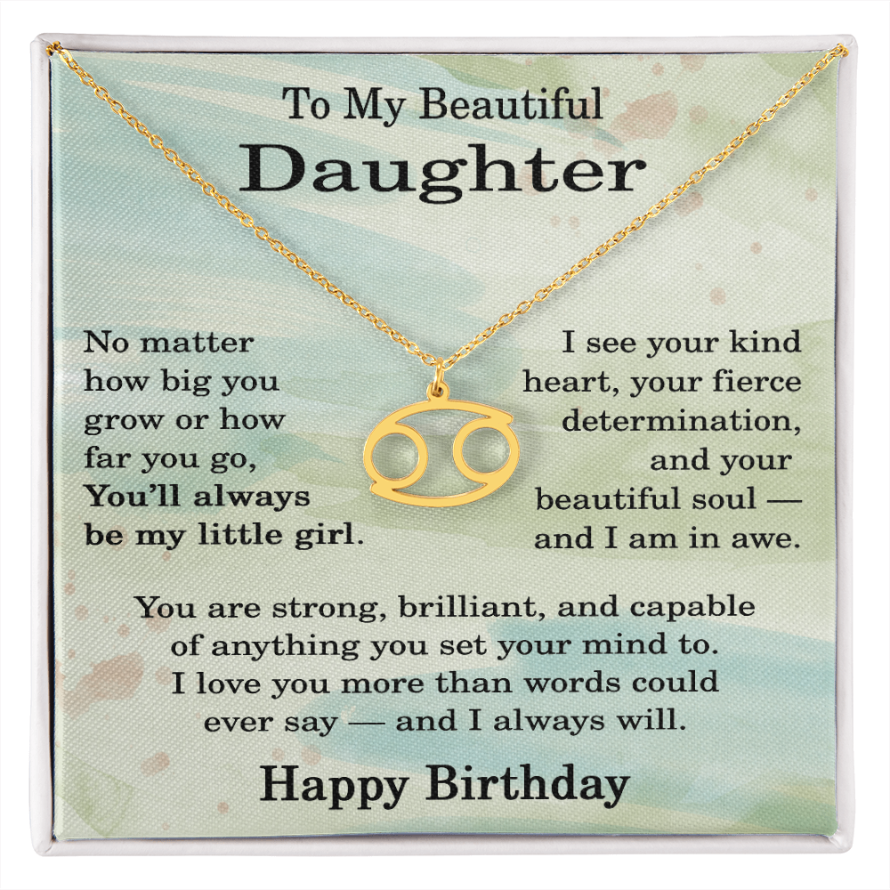 Birthday Gifts for Daughter, Zodiac Necklace for Daughter Birthday, Birthday Gifts Ideas for Daughter, To My Daughter Birthday Necklace
