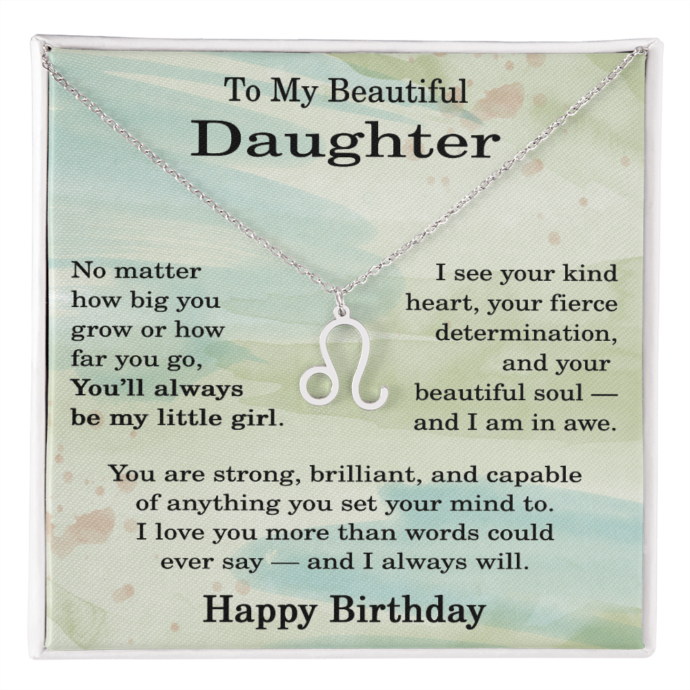 Birthday Gifts for Daughter, Zodiac Necklace for Daughter Birthday, Birthday Gifts Ideas for Daughter, To My Daughter Birthday Necklace