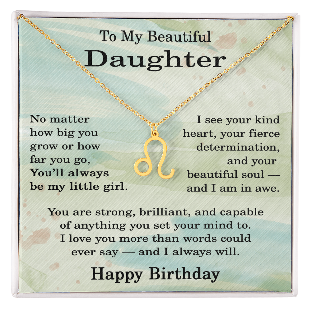 Birthday Gifts for Daughter, Zodiac Necklace for Daughter Birthday, Birthday Gifts Ideas for Daughter, To My Daughter Birthday Necklace